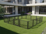 Dog Playpen Outdoor Extra Wide 16 Piece Panels Heavy Duty Dog Fence 40" Height Anti-Rust with Doors 96367448