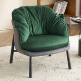 Velvet Accent Chair Barrel Chair with Metal Legs Modern Comfy Armchair Accent Reading Chair for 70121203