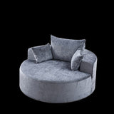 55''L Chenille Sponge single sofa,No Assembly Required,Fluffy Modern Sleeper Chair for Living room, W834P221026