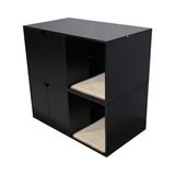 35.83" Cat Litter Box Enclosure Hidden Furniture , Modern Black Cat House with W1412P271585