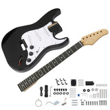 DIY 6 String ST Style Electric Guitar Kits with Mahogany Body, Maple Neck and Accessories Black 63838400