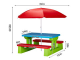 Kids Outdoor Table and Chair Sets with Removable Umbrella, Kids Picnic Table for Backyard Garden 70782072