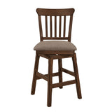 Dark Brown Finish Swivel Counter Height Chairs Set of 2 Wooden Classic Dining Kitchen Furniture B011P294305