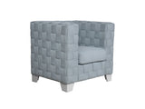 Saree Light Teal Chenille & White Finish Chair B2726P256343