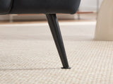 24.4" Wide Modern Upholstered Armless Chair with Black Metal Legs, Velvet Accent Chair for Living W3098P308779