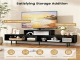 63" TV Stand for 70" TVs - 3 Classified Compartments, Rustic Brown/Black/White, Engineered 09349822