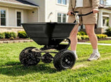 Black Heavy-Duty Walk-Behind Broadcast Lawn Spreader, 66 Lbs Capacity Adjustable Flow Control, 90168393