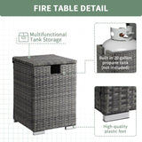 40*40*57cm Iron Frame Gas Bottle Storage Rattan Side Table Gray Gradient 08027849