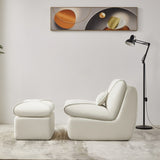 Compressed Lounge Chair with Ottoman, Modern Sofa for Small Spaces, Comfortable Upholstered Sofa for W1036P251827