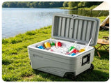 103QT Hard Ice Cooler, Retention Portable Cooler with Wheels, 330LBS Support Seat, Leak-Proof Ice 04871073