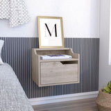 Busan Modern Floating Nightstand , End Table, Side Table Single-Drawer Design with Sleek Two-Tiered B200137839