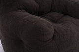 010-Soft Teddy Fabric Tufted Foam Bean Bag Chair With Teddy Fabric Dark Gray W52753862