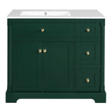 36" Vanity with Top for Bathroom, Modern Bathroom Storage Vanity Includes Adjustable Shelf, Soft N710P279991F
