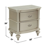 ZNTS Wood Nightstand with 2 Drawer in Antique Silver SR014390