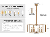 22" Modern Golden Geometric 6-Light Chandelier Industrial Metal Pendant Light Fixture for Living W1340P279979