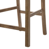 Tan and Weathered Oak Counter Height Stools with Cross Back B062P181292
