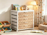 5-Drawer Rolling Storage Cabinet, Mobile Chest with Wood Grain Fronts & Casters 05480215