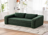 71" 2-in-1 Pull Out Foldable Loveseat Sofa Bed with Armrest & Backrest Pillows, Convertible Chenille W3118P388901