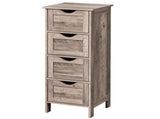 4-Drawer Density Board Triamine Veneer Bathroom Cabinet 11.82*11.82*32.29in Washed Grey 11651926
