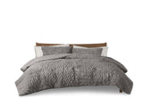 King/Cal King Ruched Fur Down Alternative Comforter Set B035129369