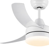 ZNTS 42 inch indoor white ceiling fan with LED light W1367P146456