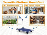 Folding Hand Truck, Heavy-Duty Metal Push Cart with 330LBS Weight Capacity, Non-Slip 66699745