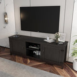 ZNTS TV Stand Storage Media Console Entertainment Center,Tradition Black,with doors 49245546