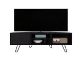 TV Stand, 1 Door, 3 Shelves, 4 Legs, Black B097P350288
