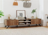 Oak Mid-Century Modern TV Stand for 65-Inch TVs, 210 lbs Capacity Media Console with Storage 43045845