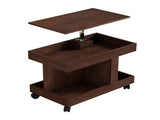 Small Coffee Table Wheels, 360&deg Rotating Desktop Multi-Functional Side Table, Rolling End Table 09869687