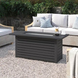 24" H x 54" W Steel Outdoor Fire Pit Table with Lid B120P204387