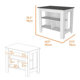 Brooklyn Kitchen Island, Three Concealed Shelves B128P148878