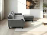 light grey color knock down 3-seat combo sofa with storage ottoman for living room apartment bedroom W2603P376266