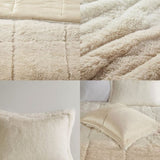King/Cal King Ombre Shaggy Long Fur Comforter Mini Set B035129360