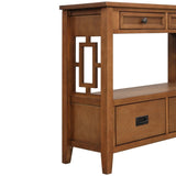 36'' Farmhouse Pine Wood Console Table Entry Sofa Table with 4 Drawers & 1 Storage Shelf for W120246663