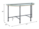 Brantley Clear Glass & Sandy Gray Finish Sofa Table B2726P448754