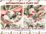 Artificial 6ft Flock Christmas Tree with 752PVC/Hard Needle Mixed Branch Tips,Hinged Premium & 49032696