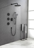 Shower System with Shower Head, Hand Shower, Slide Bar, Bodysprays, Shower Arm, Hose, Valve Trim, TH-68111-MB