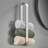 Towel Ring Gun Grey, Bath Hand Towel Square Ring Thicken Space Aluminum Round Towel Holder for 20890806