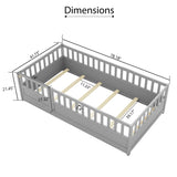 ZNTS Twin Size Floor, integral construction with super high security barrier, door, children's floor W1858P164941