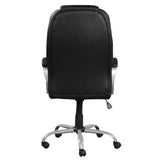 Faux Leather Height Adjustable Swivel Computer Office Chair in Black/Chrome with Padded Arms B2741P330106