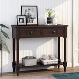 ZNTS Series Console Table Traditional Design with Two Drawers and Bottom Shelf 73279163