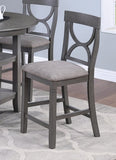 ZNTS Counter Height Dining Table w Storage Shelve 4x Chairs Padded Seat Unique Design Back 5pc Dining Set B011P145834