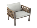 2-Pieces Outdoor Metal Patio Club Chair, Patio Arm Chair with Cushion, Modern Outdoor N780P254451B
