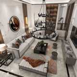 27 Light Metal Ring Chandelier Black W1340P241302