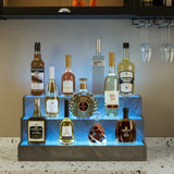 LED Lighted Liquor Bottle Display Shelf, 24 Inch Bar Display Shelf, DIY Illuminated Bottle Shelf W2178P163147