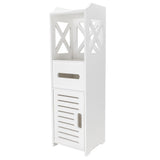 Waterproof Single Door Two Tier Bathroom Cabinet White 70138530