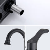 4 inches Centerset Bathroom Faucet 360&deg Swivel Spout, with Pop Up Drain - Matte Black W122470262