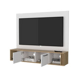Lesslie Entertainment Center Multistorage and Cable Management, White and Natural Oak B128P263721