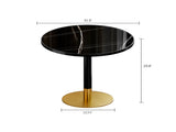 31.5" Round Modern Tulip Dining Table, Sintered Stone Tabletop with Luxury Faux Marble Print, W3316P457300